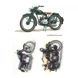 Papier ryżowy do decoupage motocykl A4 ITD R430 - sklep plastyczny - s