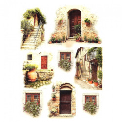 Rice decoupage paper door windows A4 ITD R462