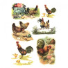 Rice decoupage paper A4 ITD R470 hens roosters