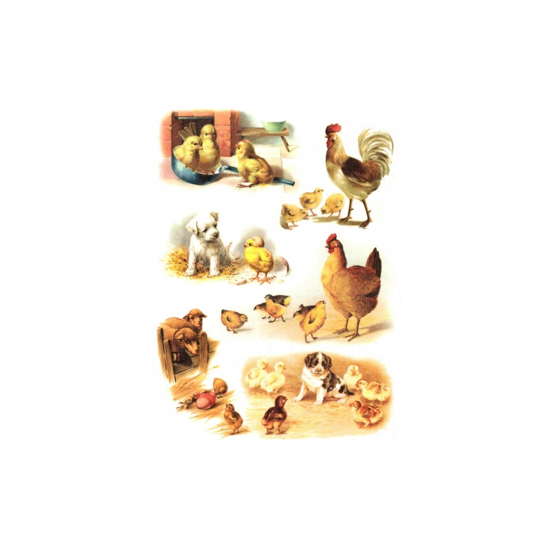 Papier ryżowy do decoupage A4 ITD R472 wielkanoc zwierzęta - sklep pla