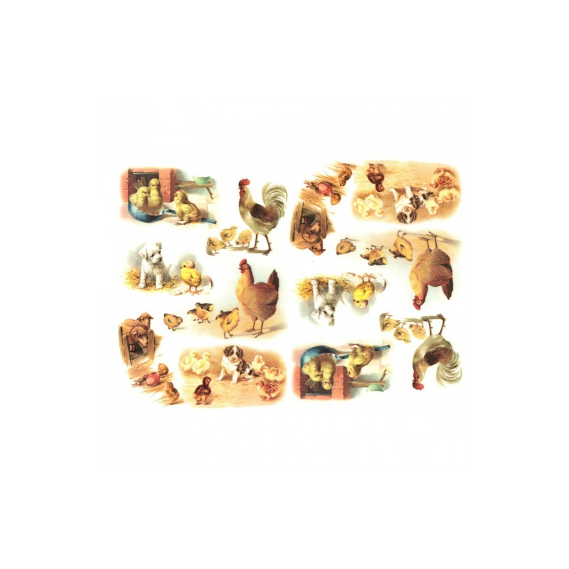 Rice paper for decoupage A4 ITD R473 easter animals