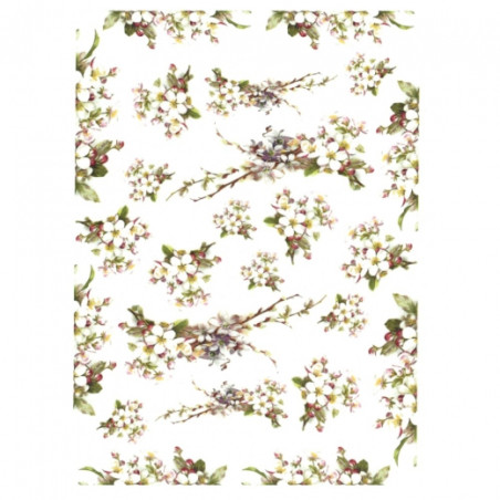 Papier ryżowy do decoupage kwiat jabłoni A4 ITD R685- sklep plastyczny