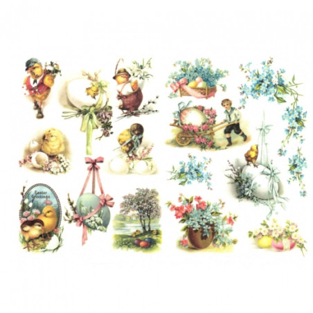 Papier ryżowy do decoupage A4 ITD R490 wielkanoc - sklep plastyczny -