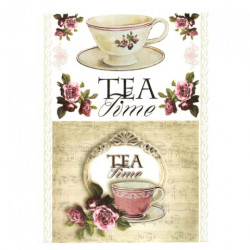 Rice decoupage paper a cup tea A4 ITD R492