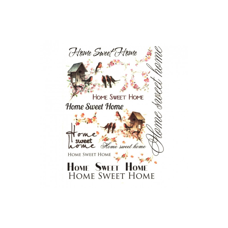 Papier ryżowy do decoupage sweet home A4 ITD R494 - sklep plastyczny -