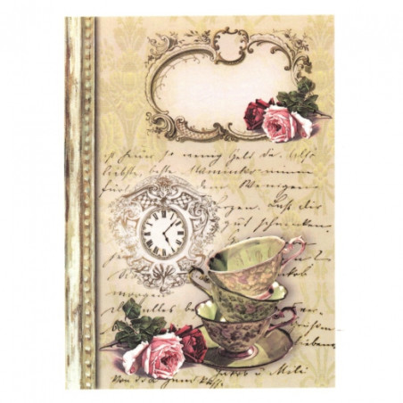 Rice decoupage paper retro cups A4 ITD R495