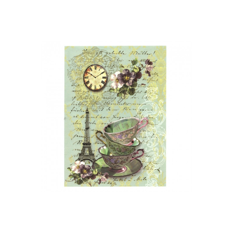Rice decoupage paper paris cups A4 ITD R496