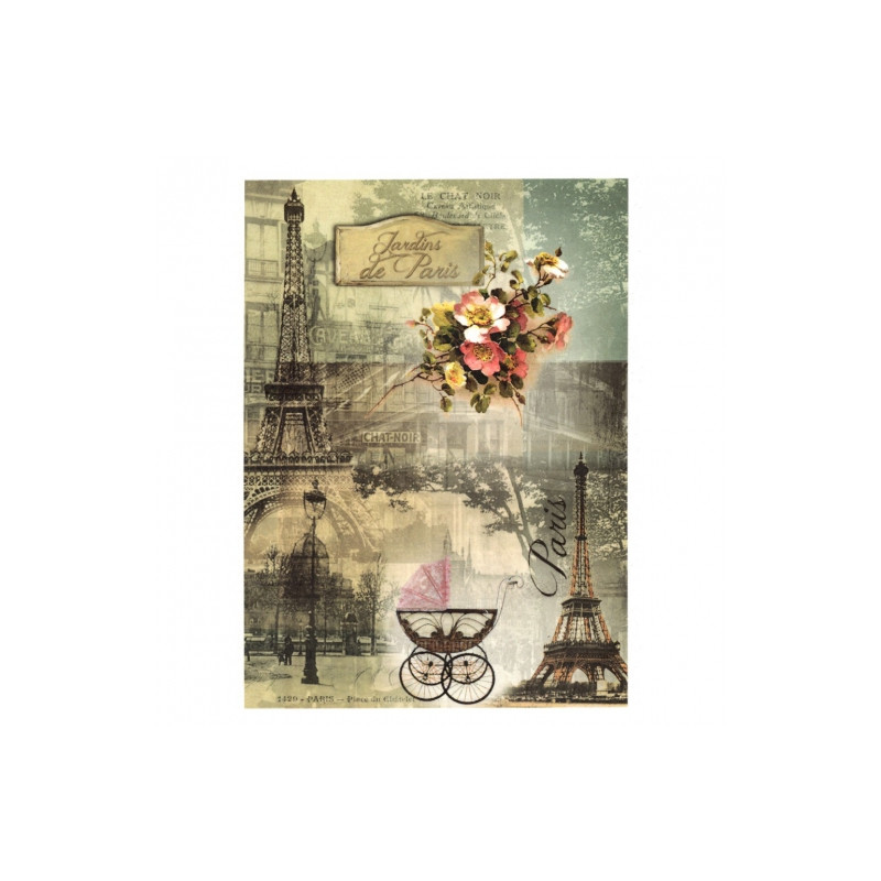 Rice decoupage paper retro paris A4 ITD R497