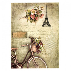 Rice decoupage paper paris bike A4 ITD R498