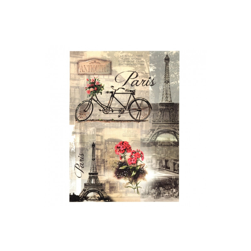 Rice decoupage paper paris retro bike A4 ITD R499