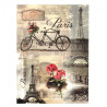 Rice decoupage paper paris retro bike A4 ITD R499