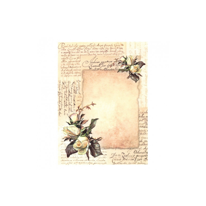 Rice paper for decoupage letter roses A4 ITD R501