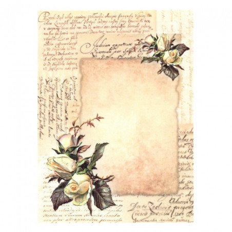 Rice paper for decoupage letter roses A4 ITD R501