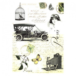 Rice paper for decoupage retro car camera A4 ITD R502