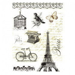 Rice paper for decoupage paris eiffel tower A4 ITD R503