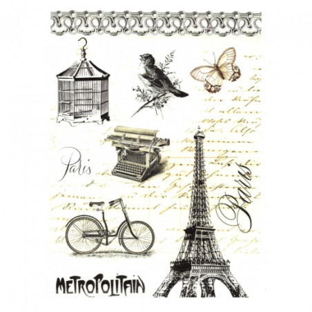 Rice paper for decoupage paris eiffel tower A4 ITD R503
