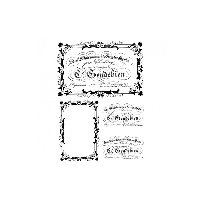 Papier ryżowy do decoupage vintage napisy A4 ITD R504 - sklep plastycz