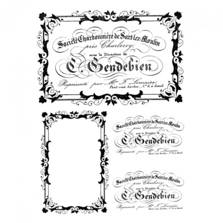 Rice decoupage paper vintage inscriptions A4 ITD R504