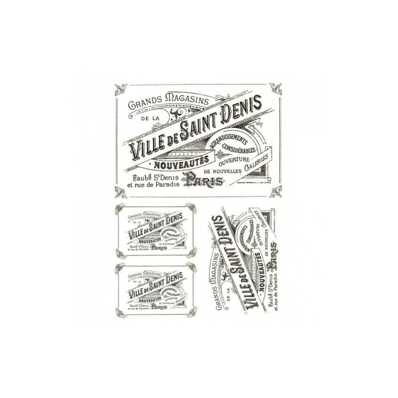 Rice decoupage paper retro subtitles A4 ITD R507