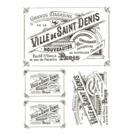 Rice decoupage paper retro subtitles A4 ITD R507