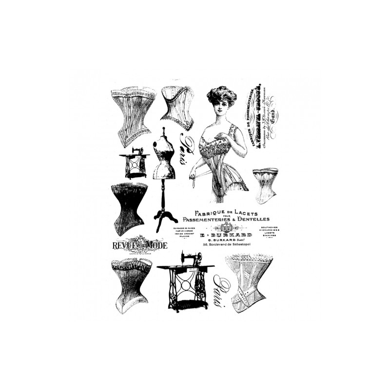 Papier ryżowy do decoupage paris retro A4 ITD R509 - sklep plastyczny