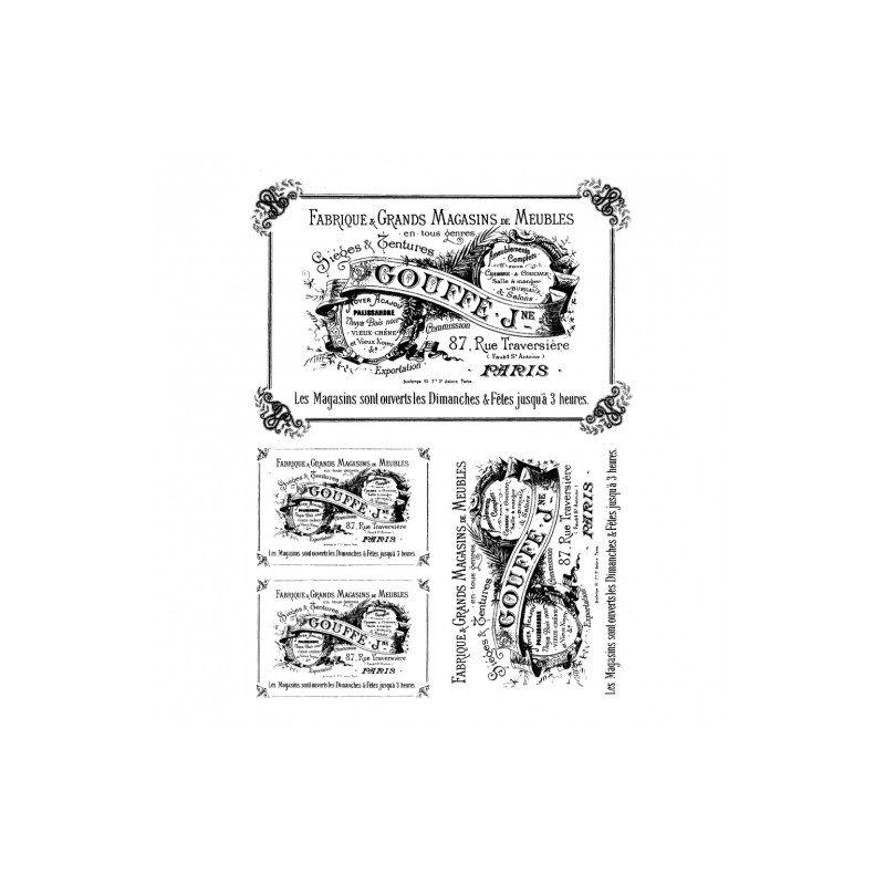 Rice decoupage paper retro subtitles A4 ITD R510