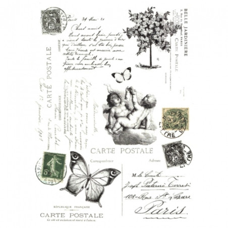 Rice decoupage paper cupids butterfly inscriptions A4 ITD R512