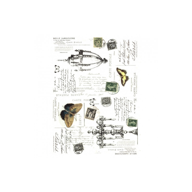 Rice decoupage paper butterfly inscriptions A4 ITD R513