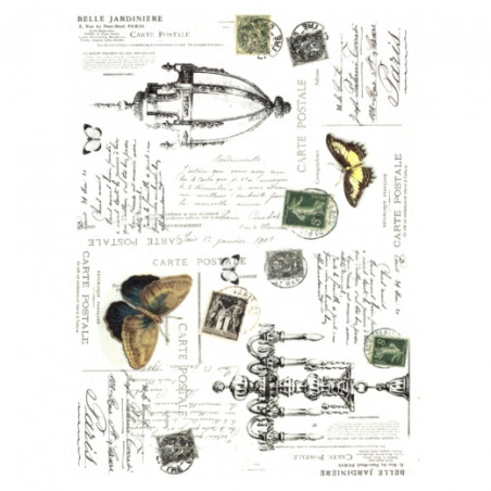 Rice decoupage paper butterfly inscriptions A4 ITD R513