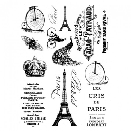 Rice decoupage paper retro paris bicycles A4 ITD R515