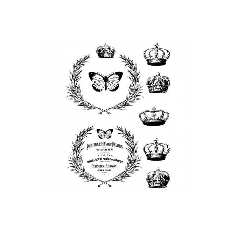 Rice decoupage paper butterfly crown A4 ITD R516