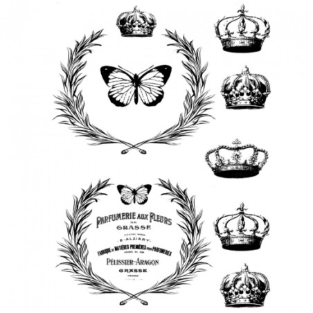 Rice decoupage paper butterfly crown A4 ITD R516
