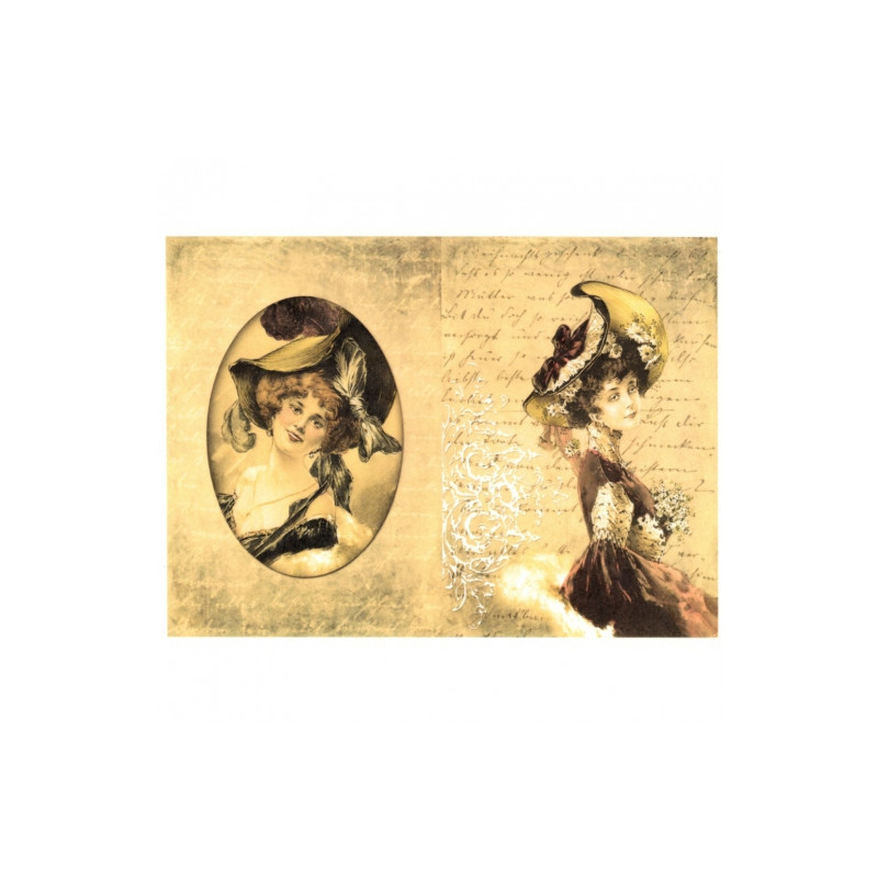 Rice decoupage paper vintage woman A4 ITD R523