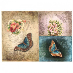 Rice decoupage paper butterflies flowers A4 ITD R524