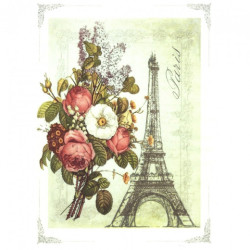 Rice paper for decoupage paris eiffel tower A4 ITD R525