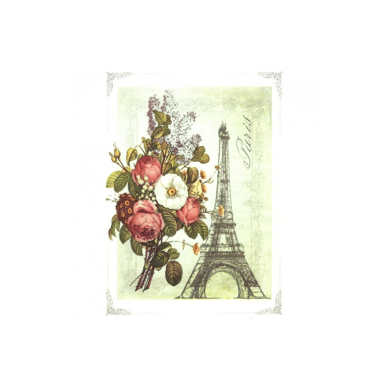 Rice paper for decoupage paris eiffel tower A4 ITD R525