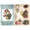 Rice paper for decoupage woman cup A4 ITD R531