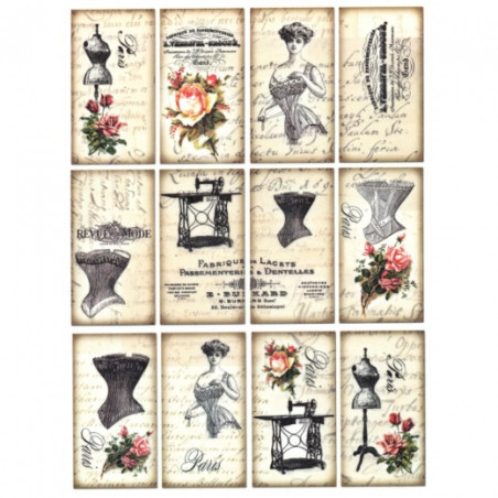 Rice decoupage paper vintage A4 ITD R536