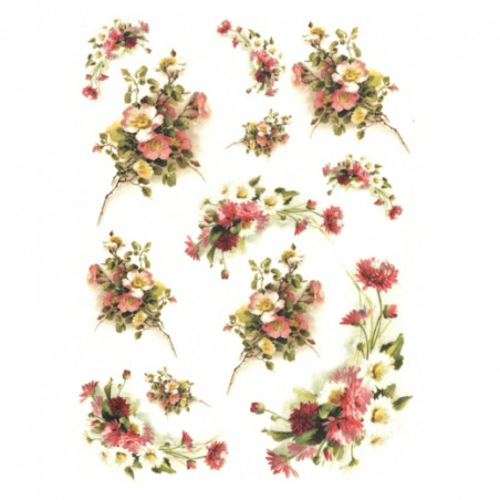 Rice paper for decoupage flowers A4 ITD R565