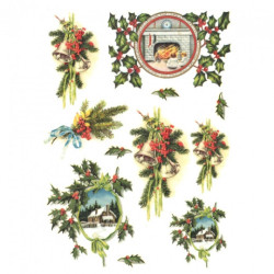 Papier ryżowy do decoupage boże narodzenie dzwonki A4 ITD R575 - sklep