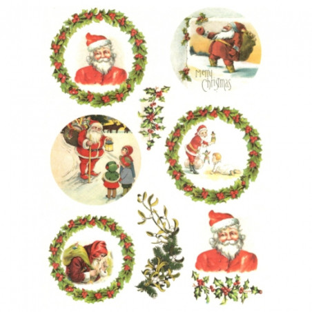 Rice decoupage paper santa claus A4 ITD R576