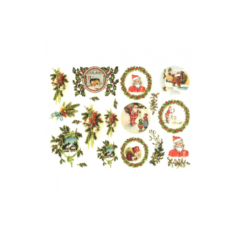 Papier ryżowy do decoupage mikołaj A4 ITD R577 - sklep plastyczny - sz