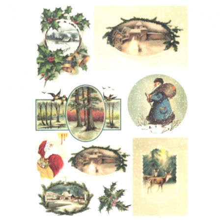 Papier ryżowy do decoupage motywy świąteczne A4 ITD R579 - sklep plast