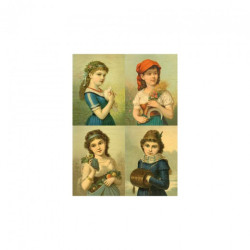 Children's portrait decoupage paper 48.5x68cm