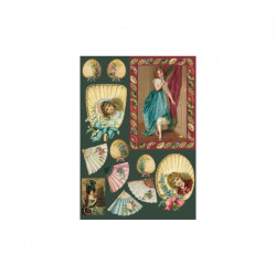 Papier do decoupage wachlarze kobieta 48,5x68cm - sklep plastyczny - s