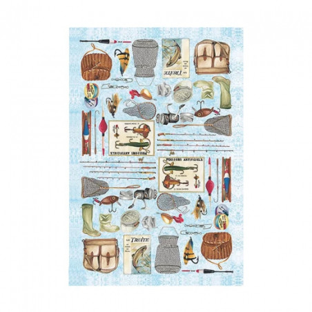 Decoupage paper fishing set 50x70cm