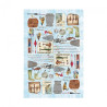 Decoupage paper fishing set 50x70cm