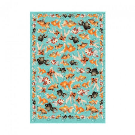 Papier do decoupage 50x70cm dwustronny ryby - sklep plastyczny - szał