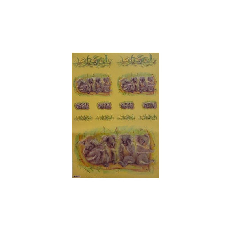 Papier do decoupage koala 50x70cm - sklep plastyczny - szał dla plasty