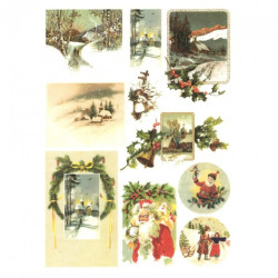 Rice paper for decoupage christmas themes A4 ITD R580